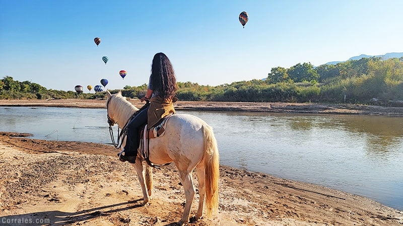 Woman on horseback in Corrales